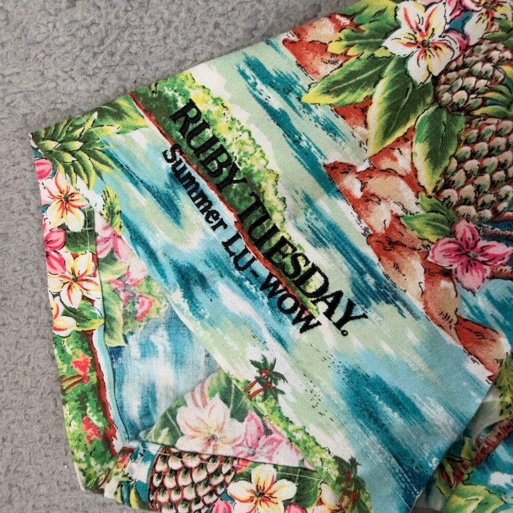 Vintage Tropical Hawaiian Button Shirt Men's Large/XL Ruby Tuesday Summer Lu-Wow - Picture 5 of 6